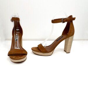 NINE WEST 8 Tan Dempsey Platform Heels Summer‎ Vacation